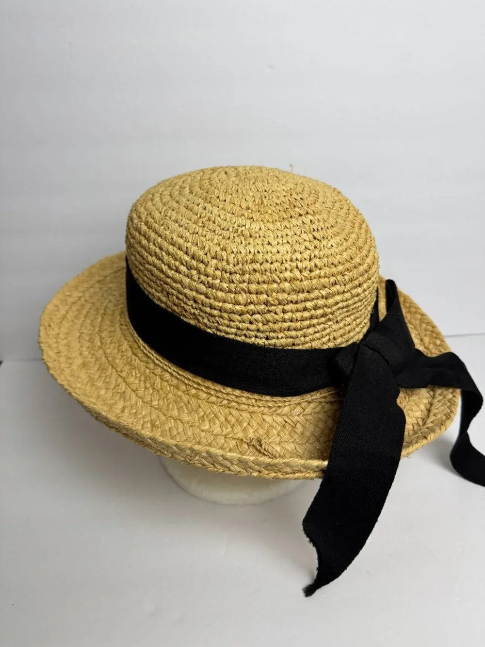 The Scala Collection Sun Hat  RAFFIA Black Ribbon